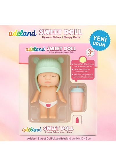 Adeland Sweet Doll Uykucu Bebek 10 Cm Kutu 14 10 5 Cm Mint Şapka - Sade