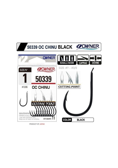 Owner 50339 Cut Chinu Black İğne 1/0
