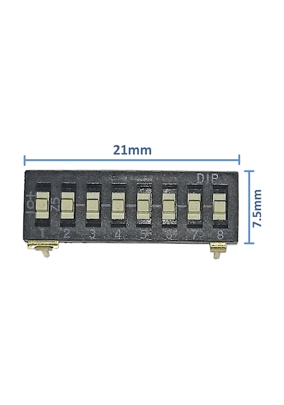 Tristate 8li Dip Switch 8 Pin Siyah Anahtar Açık Kapalı Seçim Adres Ayar + Off - Pull Up/Down
