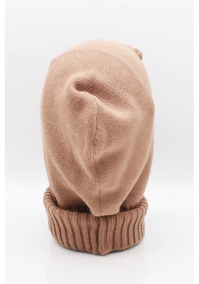 Külah Balaclava Kadın Triko Kar Maskesi Bere Boyunluk Camel Standart