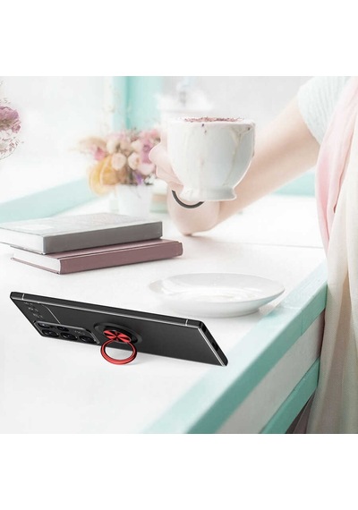Zore Galaxy S22 Ultra Uyumlu Ravel Silikon Kılıf-kırmızı Kirmizi
