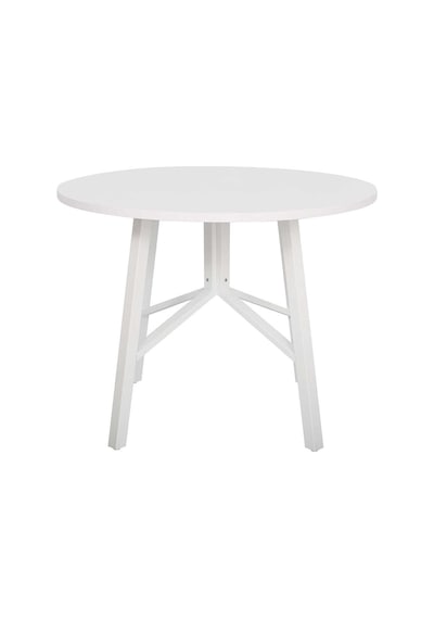 Round Yuvarlak Yemek Masası - Beyaz 110x110x76 Cm Beyaz