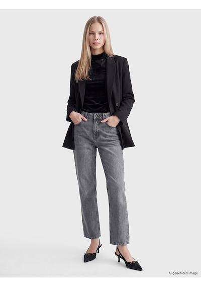 Lcw Jeans Gri Crop Flare Kadın Jean Pantolon