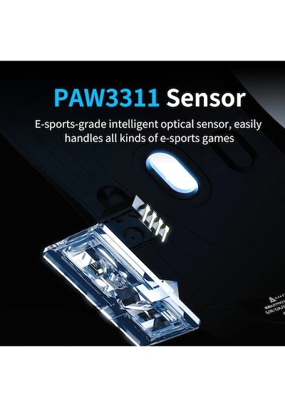 Aj179v2 3 Modlu Kablolu-wireless-bluetooth 1000hz 12.000 Dpı-paw 3311 Optik Sensör Gaming Mouse Diğer