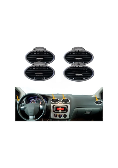 Ford Focus 2 Kalorifer Üfleyici Izgara Takımı Krom 4 Adet 2006-2010