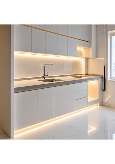 Sıva Üstü Alüminyum Led Profil 1 Metre 12x10 Mm U Kanal Opal Difüzörlü Şerit Led Kanalı Dl1210