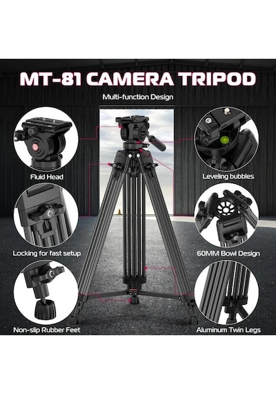 Ulanzi Mt-81 Alüminyum 360 Ball Head Kafa Video Tripod
