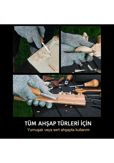 Beavercraft Sc05 6 Parça Avuç İçi Iskarpela Seti Ahşap Oyma Bıçak Keski Takımı
