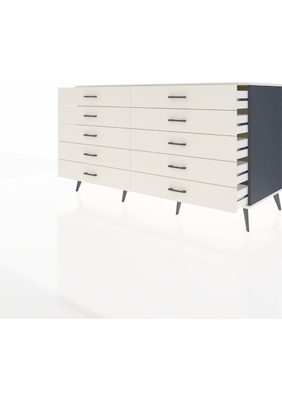 Kronos Konsol 10 Çekmeceli 176x59x99 Antrasit-aytaşı Antrasit-aytaşı