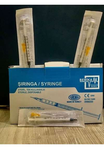 Berika 1 Cc Enjektör Iğneli Turuncu Uç 25g 0,50x25mm 300 Adet