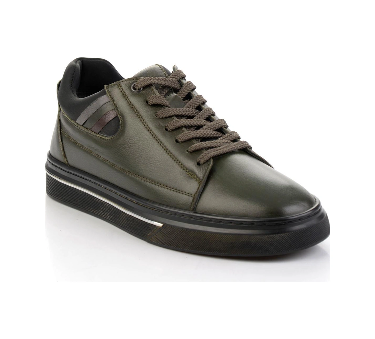 Bambi Haki Hakiki Deri Erkek Sneaker E01082011203 Haki