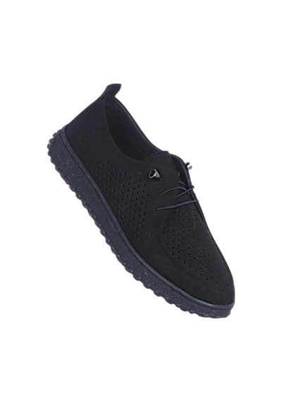 Ayakcenter Ayzen 5150 Süet Siyah Kadın Loafer Ayakkabı