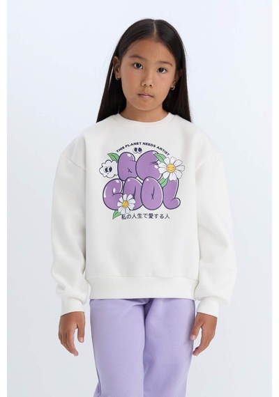 Defacto Kız Çocuk Relax Fit Bisiklet Yaka Baskılı Sweatshirt D1549a824wnwt32 Beyaz Defacto Kız Çocuk Relax Fit Bisiklet Yaka Baskılı Sweatshirt D1549a824wnwt32 Beyaz