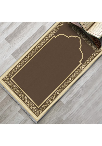 Evaşk Namazlık Dokuma Halı Kaymaz Muslumana Seccade80 x 130 Kahverengi EVASK801G66