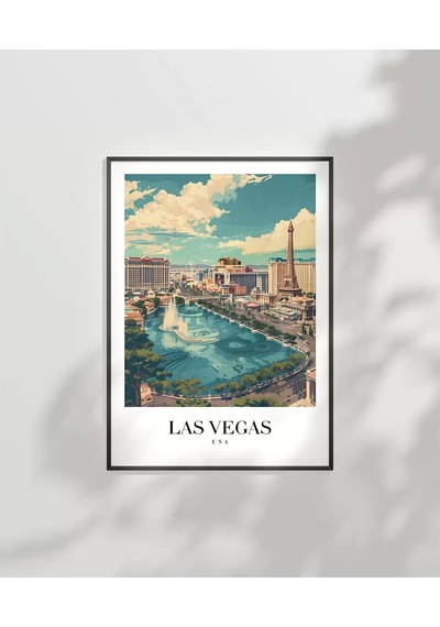 Çerçevesiz Poster Bellagio & Paris View