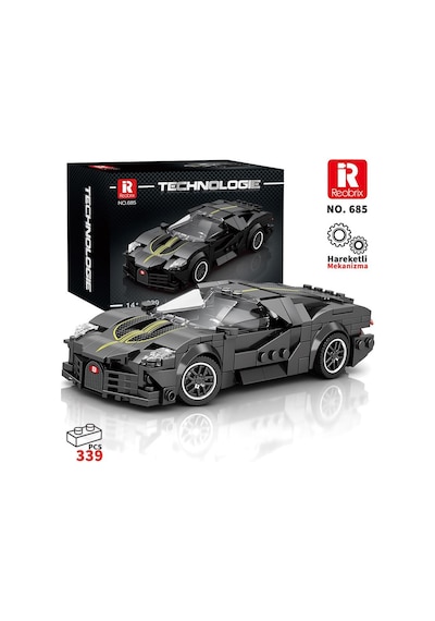 Reobrix Creator 685 Bugatti La Voiture Noire Spor Araba Yaratıcı Yapı Blok Seti Building Blocks - 339 Parça