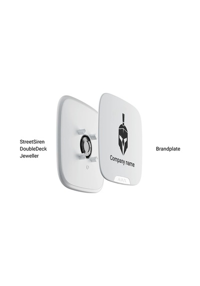 Ajax Brandplate For Streetsiren Doubledeck 10pcs Sirenlerinin Markalanması İçin Ön Panel Beyaz