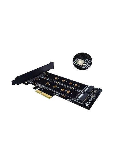 M.2 Nvme Ssd To Pci-E X4 Sata 4898P Çevirici Adaptör Dönüştürücü