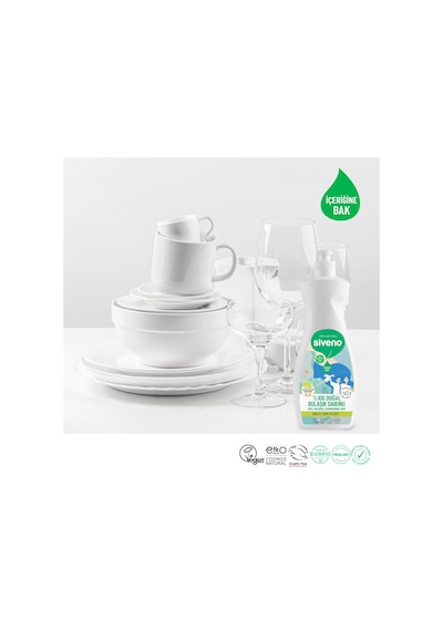 Siveno %100 Doğal Bulaşık Sabunu Bitkisel Elde Bulaşık Sabunu Nemlendirici Vegan 500 ML