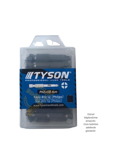 Kupa Tyson Vidalama Ucu Bits Uç - Ph2 Yıldız - 5 Cm. - 30 Adet