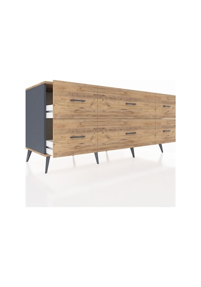Kronos Konsol 6 Çekmeceli 176x59x83 Antrasit-antrasit/çam Antrasit/çam Kronos Konsol 6 Çekmeceli 176x59x83 Antrasit-antrasit/çam Antrasit/çam