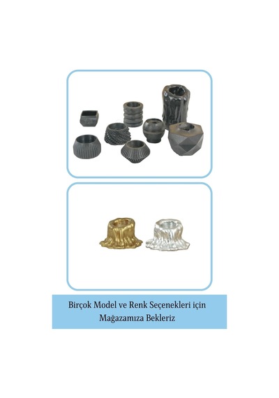Mumluk Şamdan Tealight Mum Uyumlu Küçük Erimiş Mum Model - Siyah