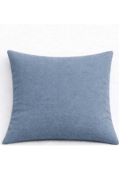 Kadife Dokulu Açık İndigo Kırlent Yastık Kılıfı 2 Adet 45 X 45 Cm Açık Indigo