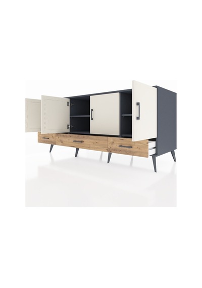 Kronos Konsol 6 Raflı 3 Çekmeceli 4 Kapaklı 176x59x83 Antrasit-aytaşı/çam Aytaşı/çam Kronos Konsol 6 Raflı 3 Çekmeceli 4 Kapaklı 176x59x83 Antrasit-aytaşı/çam Aytaşı/çam