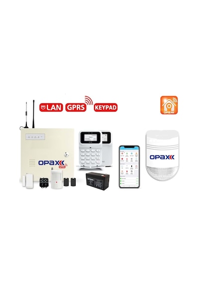 Opax-2747 Gprs & Lan Keypadli Alarm Paneli Bgr-10 Kablolu Sirenli