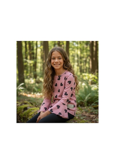 Fesshera Kids Kız Çocuk Sweatshirt Uzun Kollu Fitilli Kalp Desenli İspanyol Kol Kesimli Pamuklu Kışlık Sweatshirt Pembe Fesshera Kids Kız Çocuk Sweatshirt Uzun Kollu Fitilli Kalp Desenli İspanyol Kol Kesimli Pamuklu Kışlık Sweatshirt Pembe