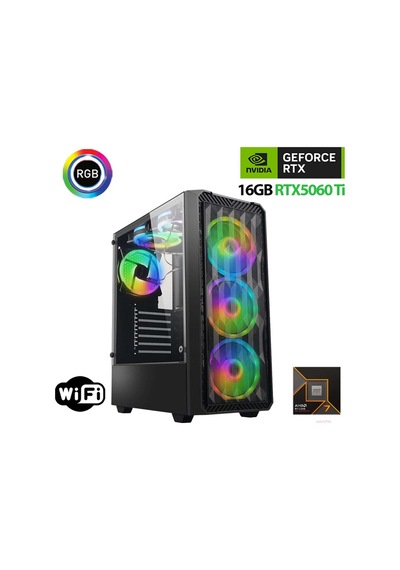 Xaser Thunder X850 007 R7 7700 32 GB 1 TB SSD 16 GB RTX5060 Ti Free Dos Masaüstü Oyuncu Bilgisayarı