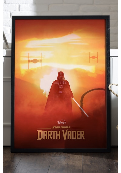 Darth Vader Siyah Ahşap Çerçeveli Poster, Film Duvar Tablosu