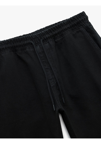 Koton Pamuklu Cep Detaylı Beli Bağcıklı Jean Pantolon Siyah 6wam40041nd Siyah