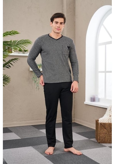 Pjs 23710 Erkek Jakarlı Pijama Takım 001
