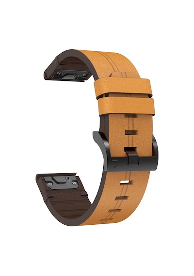 Caseonn Garmin Fenix 7x Sapphire Solar Kordon Quickfit Klasik Deri Yedek Kayış Taba