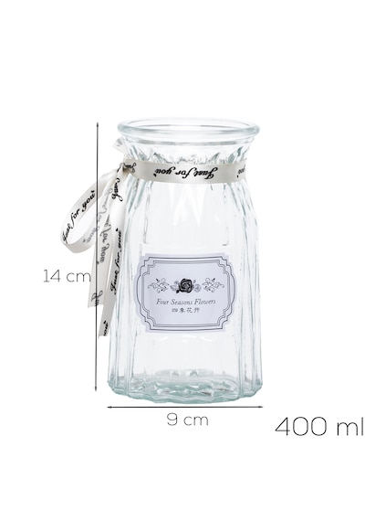 Porsima Dhz90220 Dekoratif Cam Vazo Şeffaf 14cm-400ml