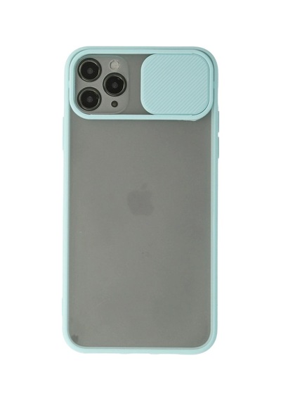 Apple  Uyumlu - iPhone 11 Pro Max Kılıf Palm Buzlu Kamera Sürgülü Silikon - Turkuaz Çok Renkli