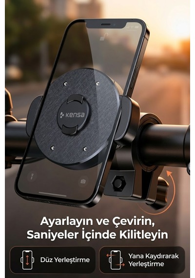 Motosiklet Ve Bisiklet Manyetik Telefon Tutucu Siyah