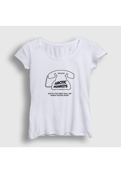 Presmono Kadın High Arctic Monkeys T-shirt Beyaz