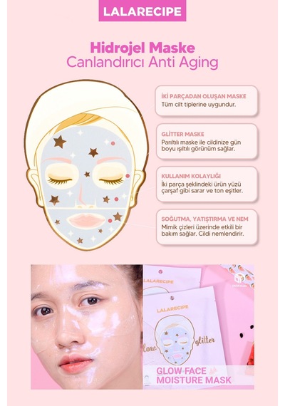 Lalarecipe Ne MLendirici ve Aydınlatıcı Cam Cilt Glitter Maske LALARECIPE Glow Moisture Mask