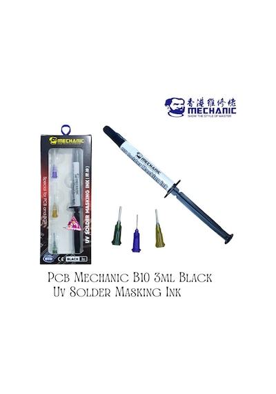 Mechanic B10 Uv Lehim Maskesi 3cc Siyah Pcb Anakart Tamir Uv Solder Masking Ink Koruyucu Boya