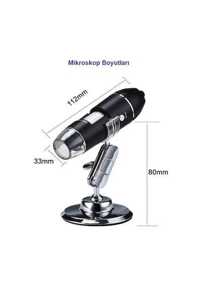 Dailytech 1600x Zoom 2mp Usb Dijital Mikroskop 8 Ledli Kamera