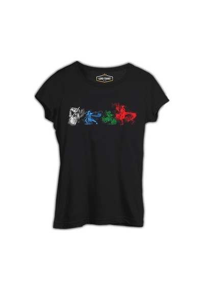 Son Hava Bükücü Aang Katara Prens Zuko Toph Beifong Siyah Kadın Tshirt 001