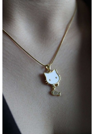 316l Paslanmaz Çelik Gold Hello Kitty Balık Detaylı Kolye Kararma Yapmaz Garantilidir Çelik