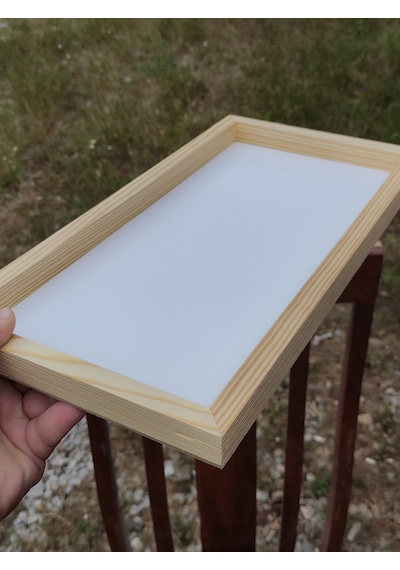 45x20cm Beyaz Ahşap Çerçeveli Pano Camsız - Arkalık Sabit