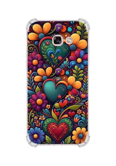Printify Samsung Galaxy A3 2017 İle Uyumlu Düşlerin Dansı Serisi Çiçeklerin Dansı Tasarımlı Uv Baskılı Köşe Korumalı Antişok Kılıf Şeffaf