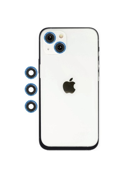 Apple İphone 14 Shine Kamera Lens Darbeye Dayanıklı Tam Uyumlu - Mavi