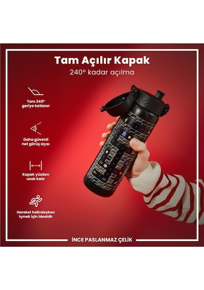Ion8 - Paslanmaz Çelik İnce Suluk - Oyuncu - 600 Ml - Sızdırmaz Çok Renkli