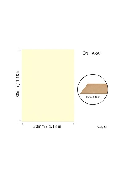3 Mm 30x30 Mdf Plaka 5 Adet - Hobi, Maket, Ahşap El Sanatları İçin Uygun 5 Li Paket Çok Renkli