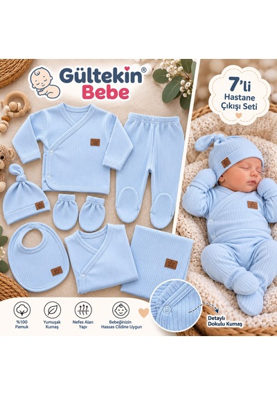Babymed Sade Kız Ve Erkek 7 Li Hastane Çıkışı -ba7700326 - Mavi
